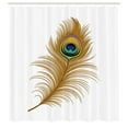 thumbnail image 3 of Ambesonne Animal Shower Curtain, Exotic Peacock Wild Bird, 69"Wx70"L, Mustard Green Navy, 3 of 5