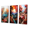 thumbnail image 3 of Designart "Tropical Legends of Pickup Truck" Pickup Truck Wall Art Set Of 3 - Teal Pickup Truck Gallery Set For Office Decor, 3 of 7