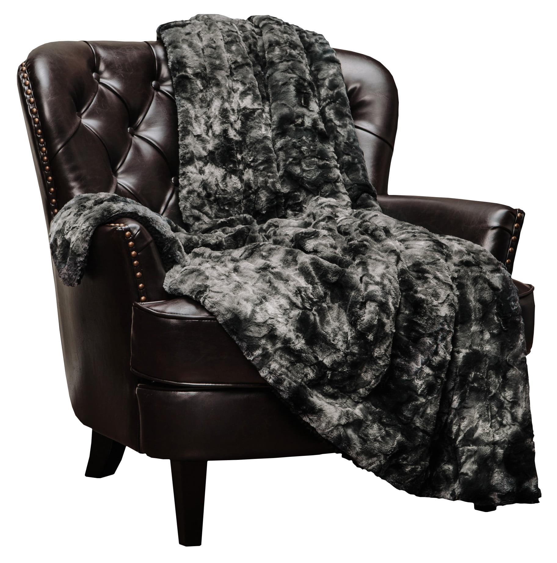 Chanasya Faux Fur Throw Blanket Super Soft Fuzzy Light Weight