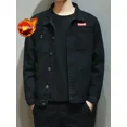 thumbnail image 3 of Chaqueta vaquera con botones de lana de oveja para hombre, acolchada, de otoño, color negro, cálida, Y2k, para invierno, de gran tamaño, a la moda, talla LG, 3 of 5