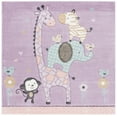 thumbnail image 2 of SAFAVIEH Carousel Kids Taneka Animals at Play Area Rug, Purple, 6'7" x 6'7" Square, 2 of 10