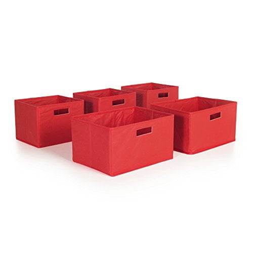 Guidecraft Red Storage Bins Set of 5 G89001