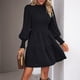 thumbnail image 1 of Vestido De Manga Farol Vestido fluido para mujer, jersey, vestido corto Vintage, cintura alta, ropa de trabajo diaria para mujer Cgtredaw Negro L para Mujer, 1 of 7