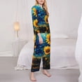thumbnail image 2 of Bingfone Womens Pajama Sets Vintage Starry Sky Sunflower Print,Long Sleeve Loungewear Pajamas Set-XX-Large, 2 of 8