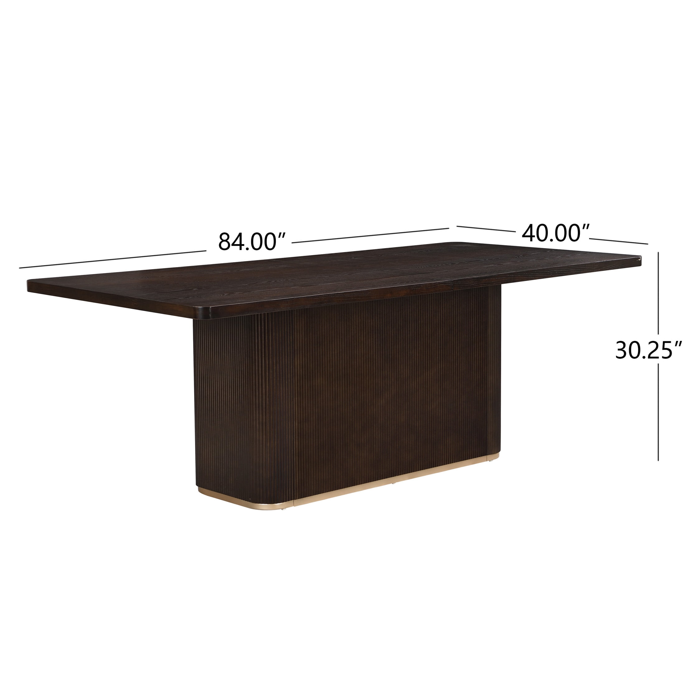 Christopher Knight Home 84" Rectangular Wood Dining Table for 6-8 people with Solid Pillar Base, Dark Brown