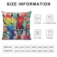 thumbnail image 6 of COMIO Parrot Throw Pillow Covers Cute Bird Tropical Exotic Summer Palm Leaves Hibiscus Hawaii Decorative Square Cushion Case for Men Women Home Decor White, 6 of 6
