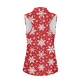 thumbnail image 6 of Yuyamidu Snowflake Golf Shirts Women Sleeveless Tennis Tank Tops Red Christmas Athletic Wear for Workout Running Yoga Quarter Zip Activewear Size 2XL, 6 of 8