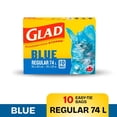 thumbnail image 1 of Glad Sacs de Recyclage Bleus - Réguliers 74 Litres - 10 Sacs à Ordures, 1 of 5