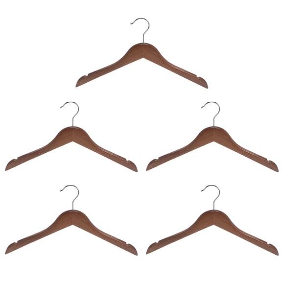 Unique Bargains Wooden Pants Hangers U-Notches Retro Coat Hanger Brown 14.96"x9.06"