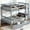 Grey + Rubber Wood + Bedroom, variant on [Luckynote]Twin Over Twin Rubber Wood Bunk Bed with 2 Drawers, Convertible into 2 Twin Beds, Twin Size Bunk Bed with Ladder and Safety Guardrails ,Grey