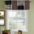 thumbnail image 3 of 2 Pack Valances for Window, Brown Black Short Curtains for Kitchen Bedroom Living Room, Modern Abstract Art Farmhouse Striped Rod Pocket Small Window Treatment Valance Drapes 42 x 12 Inch, 3 of 8
