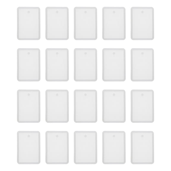 Uxcell 20 Pcs Rectangle Resin Moulds Silicone Pendant Keychain Kit, White