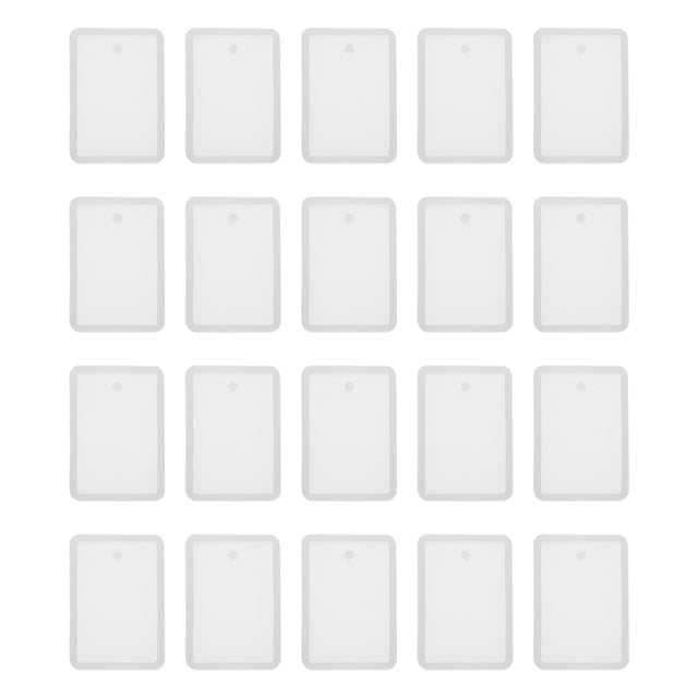 Uxcell 20 Pcs Moldes Rectangulares de Resina Silicona Kit de Llaveros, Blanco