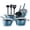 Blue, variant on NutriChef 11 Piece Nonstick Diamond Pattern Kitchen Cookware Set, Royal Blue
