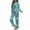 Green-04, variant on Womens Winter Warm Pajama Set Fleece Fuzzy Top and Pant Set Fall Loungewear Sleepwear