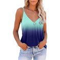 thumbnail image 2 of Yuannlog Women Tanks Summer Sleeveless V-Neck Workout Tops Gradient Print Casual Athletic T-Shirts Basic Loose Fit Camisole, 2 of 7