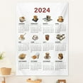 thumbnail image 2 of Fusipu 12 Months Calendar 2024 Wall Calendar Soft Cloth Hanging Tapestry for Room Bedroom 12 Months Decorative Calendar Durable Washable Perfect Home Decor, 2 of 8