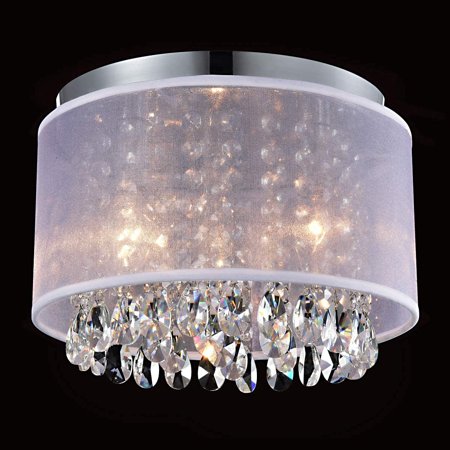 Modern Mini Chandelier Net Yarn Drum White Crystal Ceiling Light 3 For Bedroom Canada Modern Mini Chandelier Net Yarn Drum, Contemporary Mini Chandelier Lighting