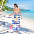 thumbnail image 7 of FORMRS Womens Long Sarong Beach Wrap Semi-Sheer Bikini Skirt Bathing Swimsuit Cover Up, Red Hand Drawn Sailboats, 7 of 7