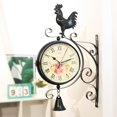 thumbnail image 2 of Horloge de Jardin Extérieure Rétro Rétro Résistante aux Intempéries Double Face avec Support Extérieur 31x50cm, Largement Utilisée, 2 of 6