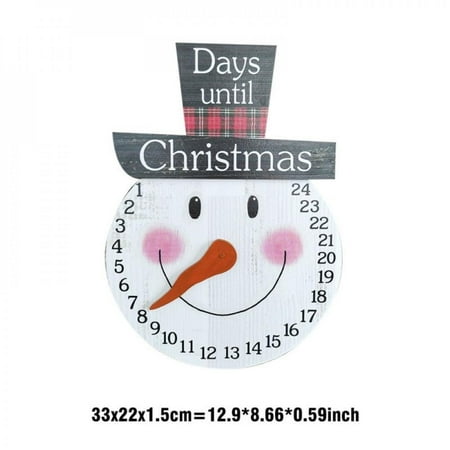 

Greyghost 1Pc Wooden Pendant Home Decoration Pendant Christmas Countdown Pendant Snowman