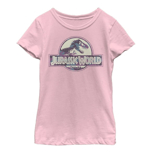 Girl's Jurassic World Light Camo Logo  Graphic Tee Light Pink X Small