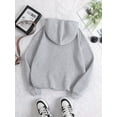 thumbnail image 3 of Women's Besties Heart & Letter Print Fleece-Lined Hoodie with Kangaroo Pocket - Cozy Casual Pullover Sweatshirt for All Seasons, Machine Washable, Cute Hoodie, Everyday Comfort Wear, 3 of 6