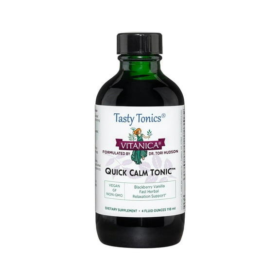 Vitanica Quick Calm Tonic, Blackberry Vanilla Quick Relief, Vegan, 4 oz