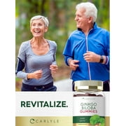 Ginkgo Biloba 300mg | 70 Gummies | Peach Raspberry Flavor | Vegan Supplement | by Carlyle