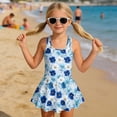 thumbnail image 6 of FOR U DESIGNS Girls' Sleeveless One-Piece Swimsuit Sleeveless Tropical Kids Bathing Suit Swimwear Toddler Girls Swimsuit, Hibiscus Blue, 6 of 7