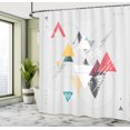 thumbnail image 5 of Ambesonne Abstract Shower Curtain, Triangle Geometric, 69"Wx70"L, Mustard Pale Grey Teal, 5 of 5