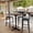 Dark Brown/Black Base, variant on Flash Furniture 36" Square Tabletop with TopGuard HPL Technology in Gray Faux Concrete with 30" x 30" Black Bar Height X-Base