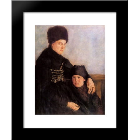 Dachauerin mit Kind 20x24 Framed Art Print by Wilhelm Leibl