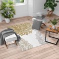 thumbnail image 1 of Flora Turkish Area Rug, South Mandala Design Vibrant Color Ornamental Illustration, Soft Carpet for Living Room Decor with Distressed Look, 2.6' x 5', Dark Khaki, by Ambesonne, 1 of 4