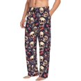 thumbnail image 6 of Logiee Skull record rock Print Pajama Pants for Men,Men’s Pajama Bottoms,Mens PJ Pants with Pockets & Button Fly-3X-Large, 6 of 6