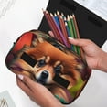 thumbnail image 6 of Kdxio Colorful Leaf Chihuahua for Double Compartment Pen Case Oxford Organizer with Zipper Pockets for Students Artists, 6 of 7