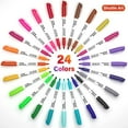 thumbnail image 5 of Permanent Markers, Shuttle Art 24 Colors Fine Point Assorted Colors Permanent Marker Set, Works on Plastic,Wood,Stone,Metal and Glass for Doodling, Coloring, Marking, 5 of 7