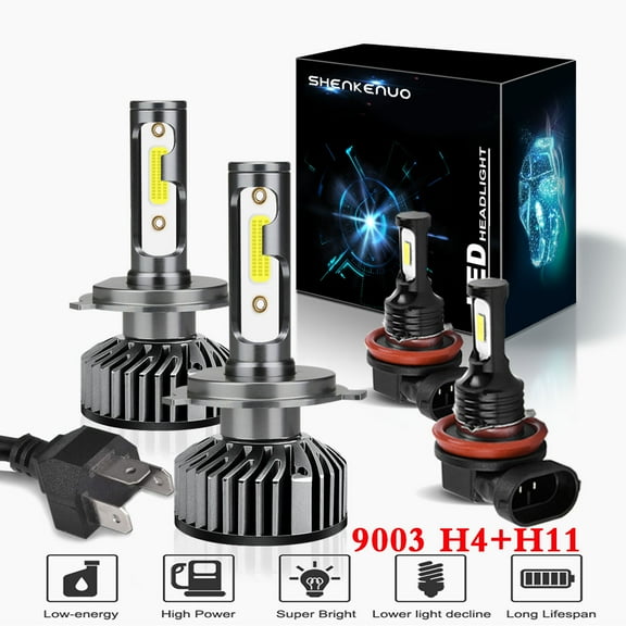 For Toyota Tundra 2014-2020 LED Headlight Bulbs,9003/H4 High beam and Low Beam and H11 Fog light Bulbs,Pack of 4