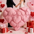 thumbnail image 6 of Valentine's Day Gifts Mingled Threads Puffy Heart Throw Pillow Pink for Couples Home Decor Bedroom Sofa Cute Romantic Decorative Accent Pillow, 6 of 7