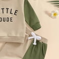 thumbnail image 4 of TOWED22 Baby Boy Fall Winter Outfits 2-Piece Long Sleeve Crew Neck Sweatshirt Tops Elastic Waist Pocket Joggers Pants Clothes Toddler Clothing(Beige,12-18 M), 4 of 6