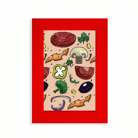 Pizza Tomato Foods Peppers Onion Picture Display Art Red Photo Frame