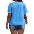 thumbnail image 5 of LIaqionyy Womens Plus Size Shirts Short Sleeve Crewneck Dressy Casual Blouses Fashion Business Work Top L-5XL, 5 of 6