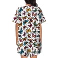 thumbnail image 6 of Fuzoiu Cute Butterfly Print Women's Short-Sleeved Pajama Set,Lounge Sleepwear Set,Womens Pajama Sets 2 Piece,Button-Up Top and Shorts with Pockets-3X-Large, 6 of 7