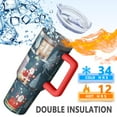 thumbnail image 5 of Dark Blue Christmas Santa Pattern Tumbler with Handle and Lid,40oz Double Wall Vacuum Insulated Tumbler,Cups Gift for Women and Men, 5 of 7