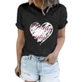thumbnail image 1 of T-Shirt à Manches Courtes pour Femmes Femmes Liquidation T-Shirt en Chiffon pour Femmes T-Shirt de Baseball pour Femmes Amour Classique Col Rond Décontracté T-Shirt de Baseball à Manches Courtes, 1 of 7