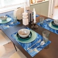 thumbnail image 6 of Linen Placemat With 18×12in Double Stitching Is Effectively Insulated And Foldable For Family Hotel Picnic Trips Steelblue Marble_1 Four Pieces, 6 of 8
