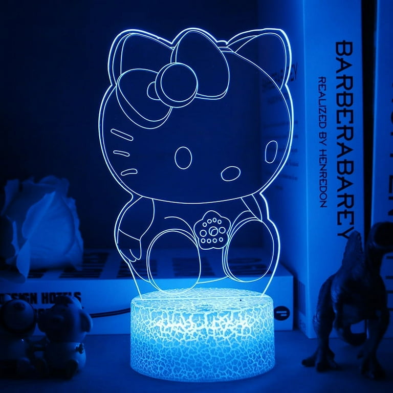 Hello Kitty Figure Led Cartoon 3D Anime Led Night Light Bedroom