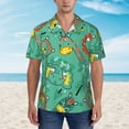 thumbnail image 2 of Pofeuu Funny Animals in Jungle Print Hawaiian Shirt for Men Sleeves Casual Button Down Summer Beach Dress Shirts T-Shirts,XX-Large, 2 of 7