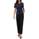thumbnail image 2 of Blusas Peplum Elegantes y Casuales para Mujeres de Verano con Cuello Redondo y Manga Corta, Talla L, Azul Oscuro, 2 of 6