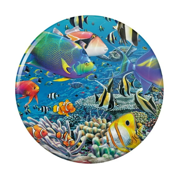 Ocean Coral Reef Angel Clown Fish Diving Pinback Button Pin